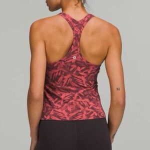 Lululemon Cool Racerback Tank Top Nulu Spray Leaf Fireside Red Multi Size S